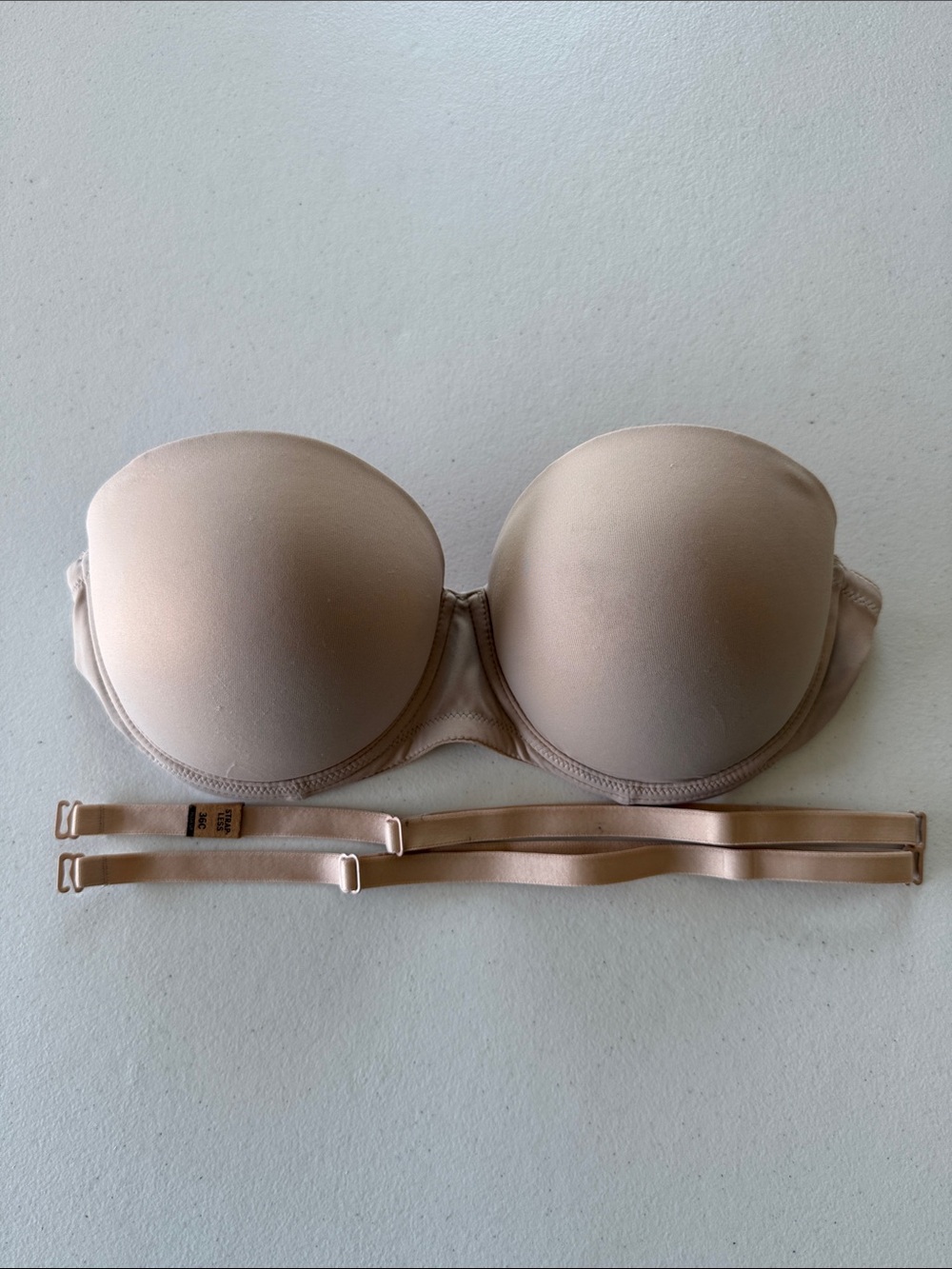 PINK Victoria's Secret Nude Strapless Convertible Push-Up Bra